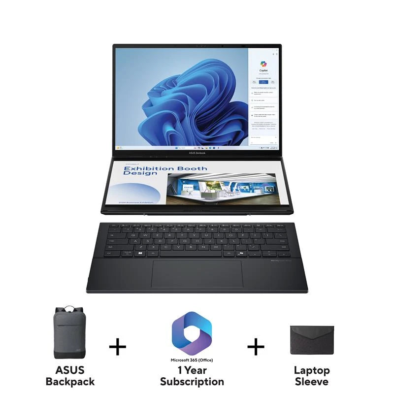 ASUS ZENBOOK DUO - 14" - Intel Core Ultra 9-285H - 32 GB Ram DDR5 - 2TB NVME - Integrated Intel Arc Graphics