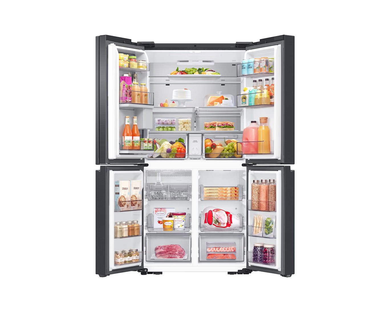 4 Door Refrigerator with 21.5% Family Hub Screen, Triple Cooling, 636 L-809L, Black WiFi