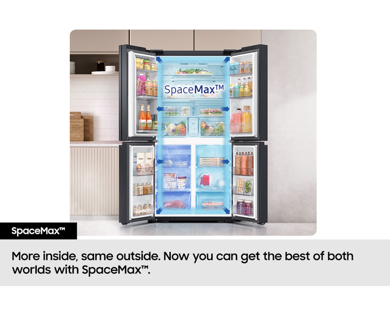 4 Door Refrigerator with 21.5% Family Hub Screen, Triple Cooling, 636 L-809L, Black WiFi