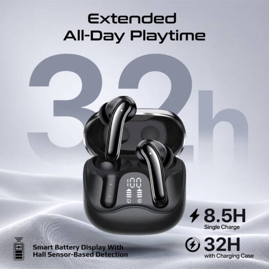 Promate Serix Hybrid ANC True Wireless Earbuds, 6-Mic ENC