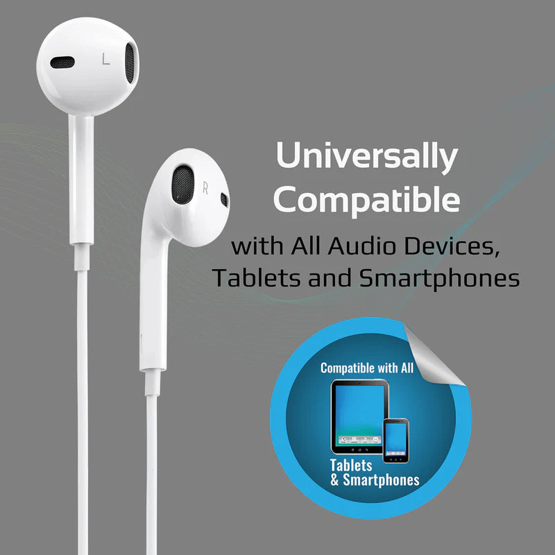 PROMATE OVEL-CURVED AUX EARPHONES WHT