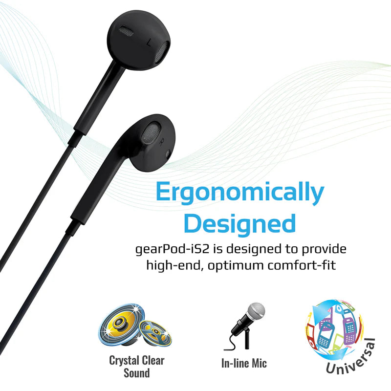 PROMATE OVEL-CURVED AUX EARPHONES WHT