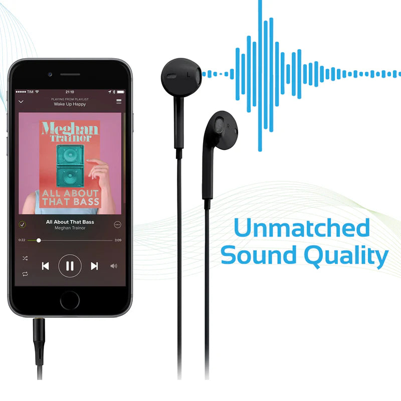 PROMATE OVEL-CURVED AUX EARPHONES WHT