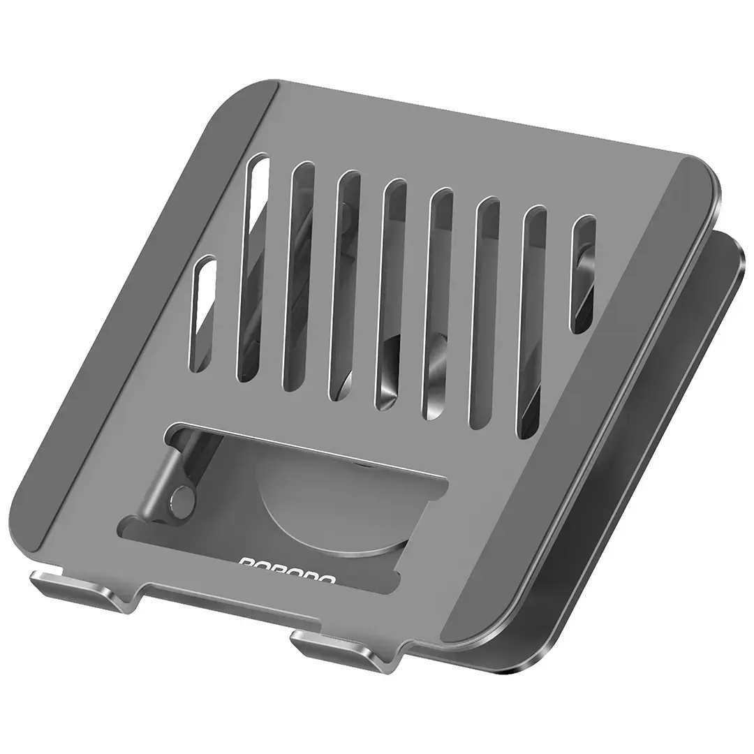 Porodo Foldable 360° Dual-Use Laptop Stand with MagSafe Phone Holder - Gray